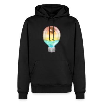 ampoule - Sweat à capuche Premium bio Homme - noir - Devant - Nico (187cm)