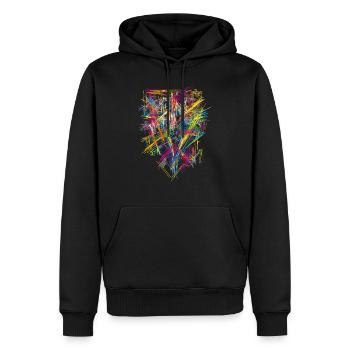 Motifs Couleurs Futurisme - Sweat à capuche Premium bio Homme - noir - Devant - Nico (187cm)