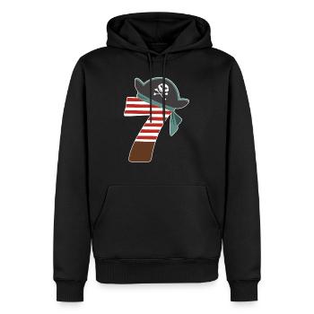 Ich bin Sieben 7 / Pirat Geburtstag Party - Männer Premium Bio Hoodie - Schwarz - Vorne - Nico (187cm)
