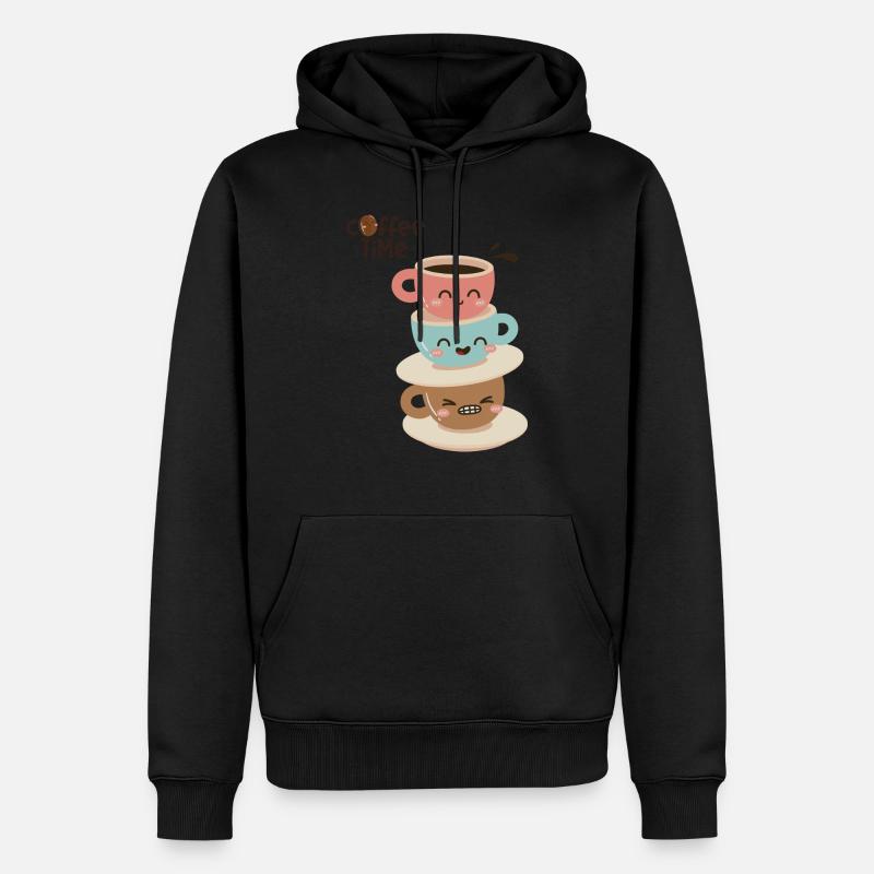 Kaffeezeit 2 - Männer Premium Bio Hoodie - Schwarz