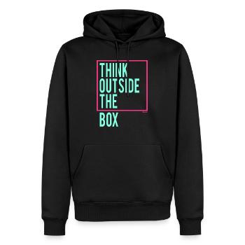 Think outside the Box - Männer Premium Bio Hoodie - Schwarz - Vorne - Nico (187cm)