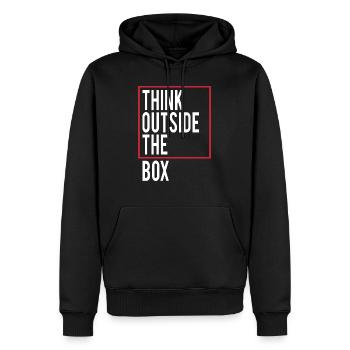 Think outside the Box - Men’s Premium Organic Hoodie - black - Front - Nico (187cm)