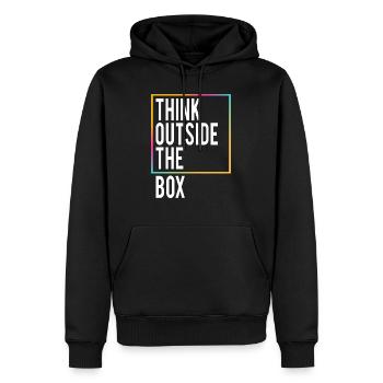 Think outside the Box - Men’s Premium Organic Hoodie - black - Front - Nico (187cm)
