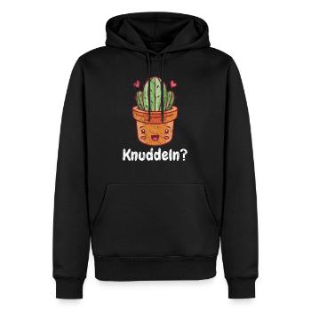 Kaktus zum Knuddeln- Lustiger süßer Kaktus - Männer Premium Bio Hoodie - Schwarz - Vorne - Nico (187cm)
