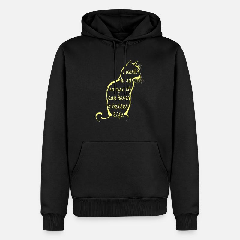Travailler pour chat - Sweat à capuche Premium bio Homme - noir