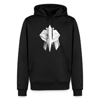 Origami Éléphant en papier - Sweat à capuche Premium bio Homme - noir - Devant - Nico (187cm)
