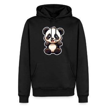 être un panda - Sweat à capuche Premium bio Homme - noir - Devant - Nico (187cm)