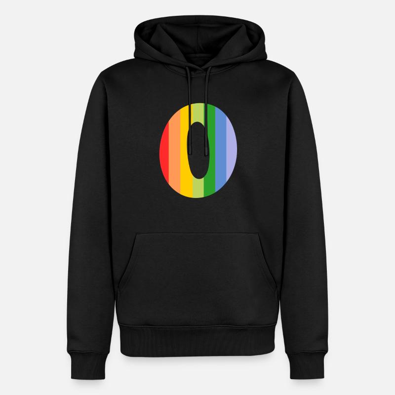 Buchstabe oder Regenbogen - Männer Premium Bio Hoodie - Schwarz