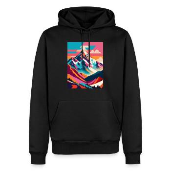 Montagne - Sweat à capuche Premium bio Homme - noir - Devant - Nico (187cm)