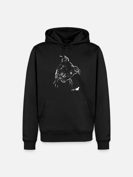 white pit bull - Men’s Premium Organic Hoodie - black
