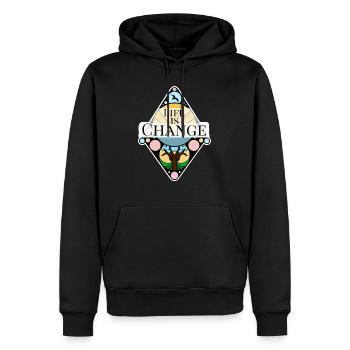 Life is Change - Men’s Premium Organic Hoodie - black - Front - Nico (187cm)