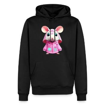 Hamstermaus - Männer Premium Bio Hoodie - Schwarz - Vorne - Nico (187cm)