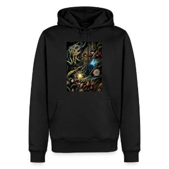 Enraciné II - Sweat à capuche Premium bio Homme - noir - Devant - Nico (187cm)