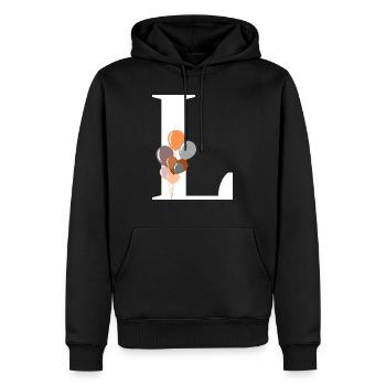 Buchstabe l Geburtstagsballon - Männer Premium Bio Hoodie - Schwarz - Vorne - Nico (187cm)