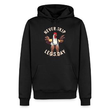 Never Skip Leg Day - Männer Premium Bio Hoodie - Schwarz - Vorne - Nico (187cm)