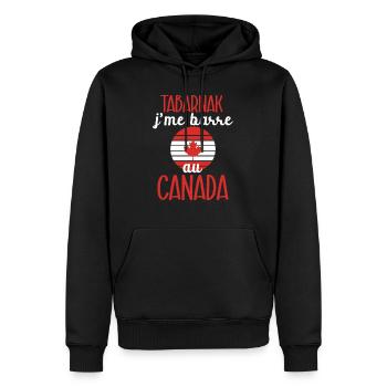 Je peux pas cadeau voyage au canada homme femme - Sweat à capuche Premium bio Homme - noir - Devant - Nico (187cm)