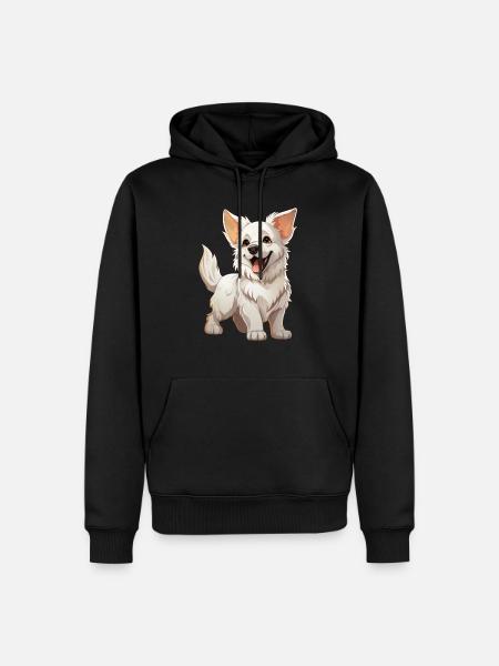 Little White Shepherd Dog - Men’s Premium Organic Hoodie - black