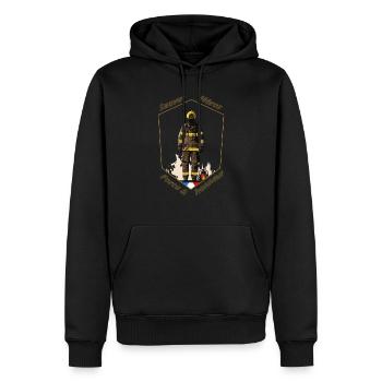 Sauver, héros, force et honneur [Version Pompier] - Sweat à capuche Premium bio Homme - noir - Devant - Nico (187cm)