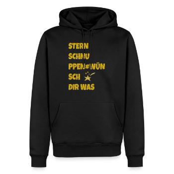 Les étoiles filantes font un vœu - Sweat à capuche Premium bio Homme - noir - Devant - Nico (187cm)