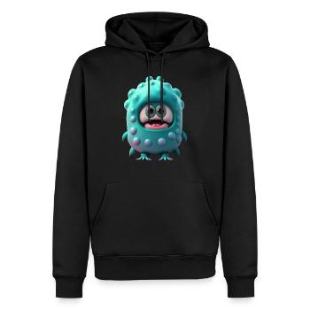 Joyeux Halloween mignon monstre marin langue effrayante - Sweat à capuche Premium bio Homme - noir - Devant - Nico (187cm)