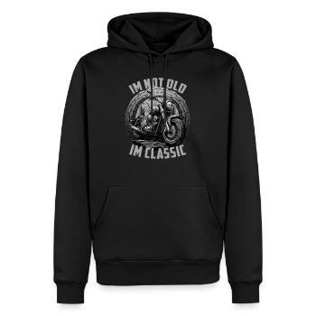 Je ne suis pas vieux im classique vintage Chopper moto - Sweat à capuche Premium bio Homme - noir - Devant - Nico (187cm)