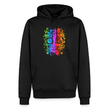Graffiti Street Art Spray pochoir Vintage rétro - Sweat à capuche Premium bio Homme - noir - Devant - Nico (187cm)