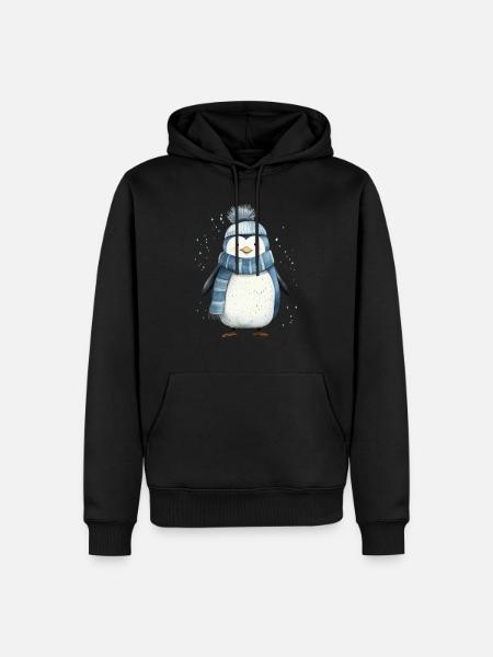 Penguin Tee: Playful Arctic Charm - Men’s Premium Organic Hoodie - black