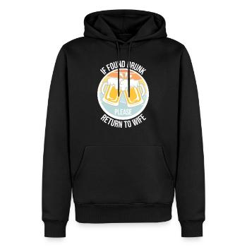 Si vous êtes trouvé ivre, veuillez retourner à la blague du mari de la femme - Sweat à capuche Premium bio Homme - noir - Devant - Nico (187cm)