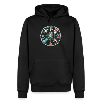 CercleDeVol - Sweat à capuche Premium bio Homme - noir - Devant - Nico (187cm)