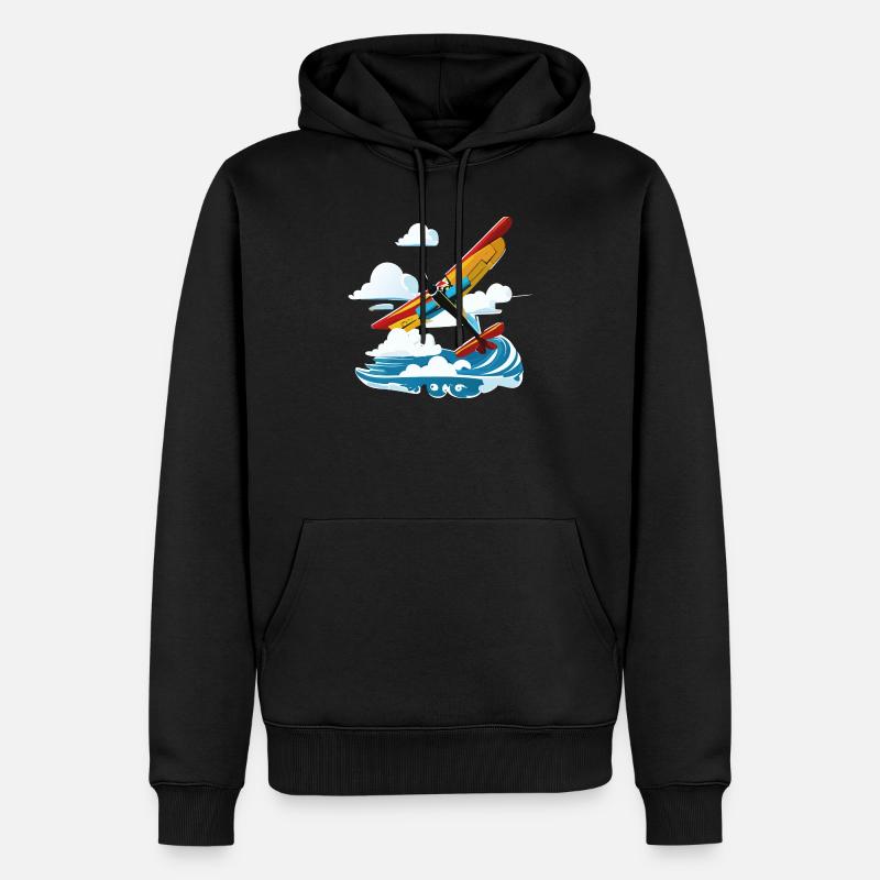 YellowUpSpreadClouds - Männer Premium Bio Hoodie - Schwarz