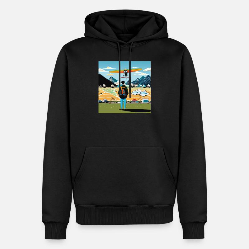 GuyWatchingPlanesQuatre - Sweat à capuche Premium bio Homme - noir