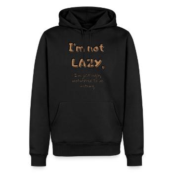 Ich bin nicht faul - Männer Premium Bio Hoodie - Schwarz - Vorne - Nico (187cm)