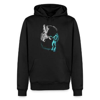 23F 0314 bk - Sweat à capuche Premium bio Homme - noir - Devant - Nico (187cm)