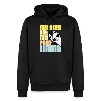 Nicht mein Prob Lama Ruhestand Prob-Llama im Ruhestand - Männer Premium Bio Hoodie - Schwarz - Vorne - Nico (187cm)