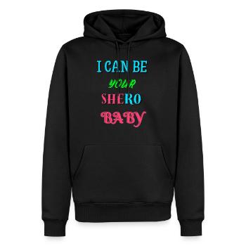 Je peux être votre Shero - Sweat à capuche Premium bio Homme - noir - Devant - Nico (187cm)