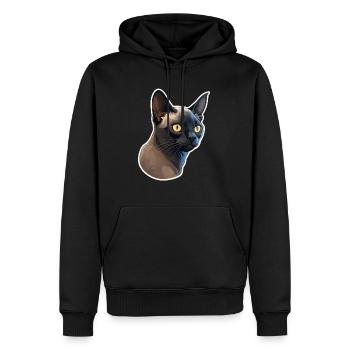 Chat birman - Sweat à capuche Premium bio Homme - noir - Devant - Nico (187cm)