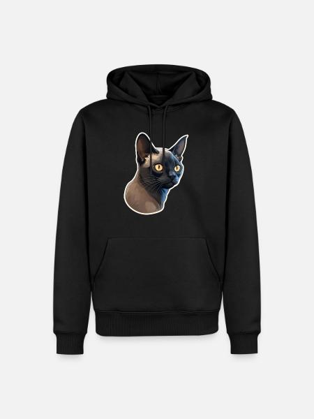 Burmese Cat - Men’s Premium Organic Hoodie - black