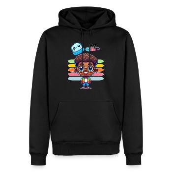 NO CAP - Männer Premium Bio Hoodie - Schwarz - Vorne - Nico (187cm)