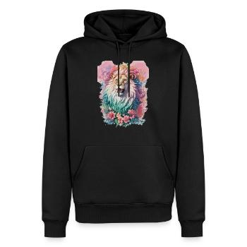Löwe Wasserfarbe - Männer Premium Bio Hoodie - Schwarz - Vorne - Nico (187cm)