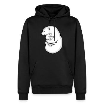 Ours polaire avec son bébé - Sweat à capuche Premium bio Homme - noir - Devant - Nico (187cm)