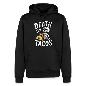 Humorvolles Skelett Fest Tod von Tacos Design - Männer Premium Bio Hoodie - Schwarz - Vorne - Nico (187cm)