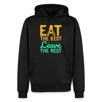 Eat the Best - Männer Premium Bio Hoodie - Schwarz - Vorne - Nico (187cm)