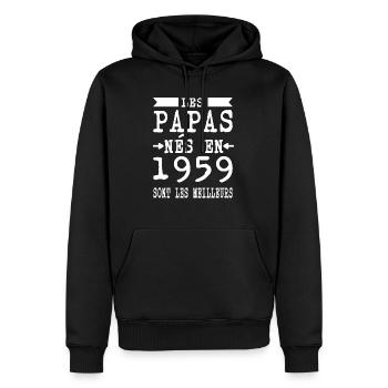 Geborene Väter sind besser dafür - Männer Premium Bio Hoodie - Schwarz - Vorne - Nico (187cm)