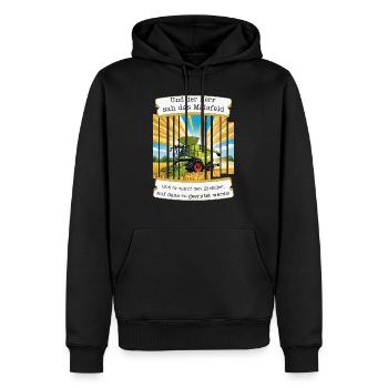 Gott schuf den Häcksler für die Landwirte! - Männer Premium Bio Hoodie - Schwarz - Vorne - Nico (187cm)
