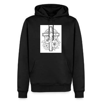 Gothic Tattoo Coloring Page Pattern - Men’s Premium Organic Hoodie - black - Front - Nico (187cm)