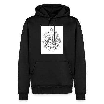 Anker Tattoo Malvorlage Muster - Männer Premium Bio Hoodie - Schwarz - Vorne - Nico (187cm)