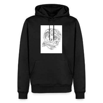Skull Tattoo #13 Coloring Page Pattern - Men’s Premium Organic Hoodie - black - Front - Nico (187cm)