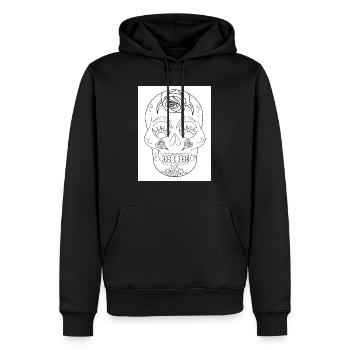 Skull Tattoo #15 Coloring Page Pattern - Men’s Premium Organic Hoodie - black - Front - Nico (187cm)