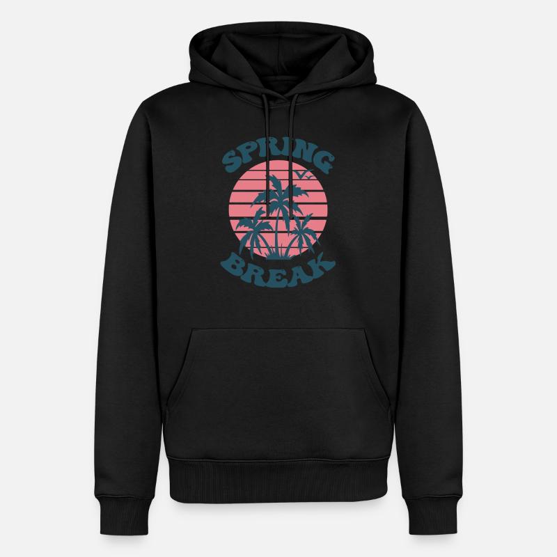 Spring Break Palme - Männer Premium Bio Hoodie - Schwarz