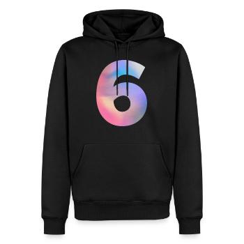 Numéro 7 coloré - Sweat à capuche Premium bio Homme - noir - Devant - Nico (187cm)